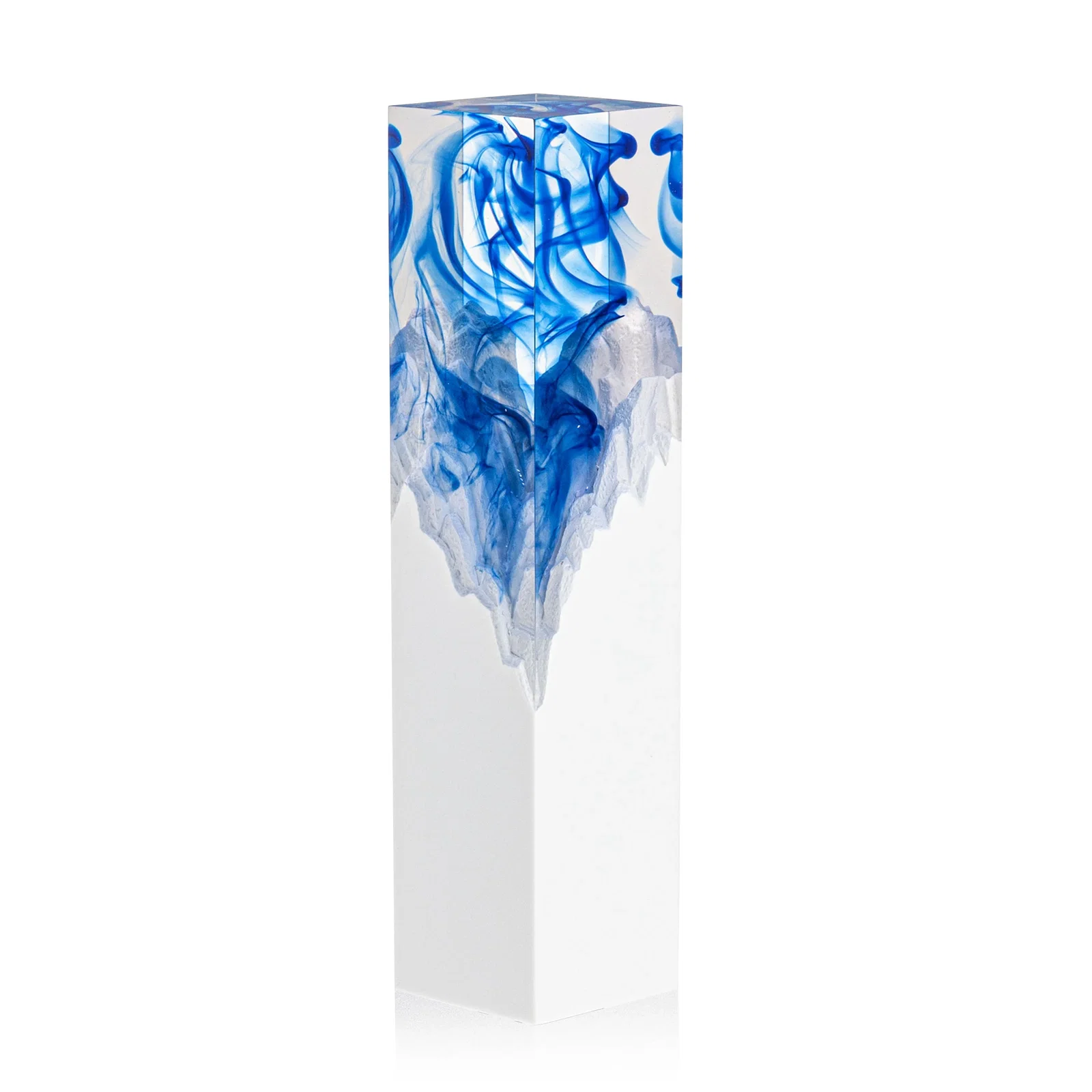 Branded Hand-Poured Lucite Trophy Cup Award With Smoke-Pattern Top for team milestone celebrations