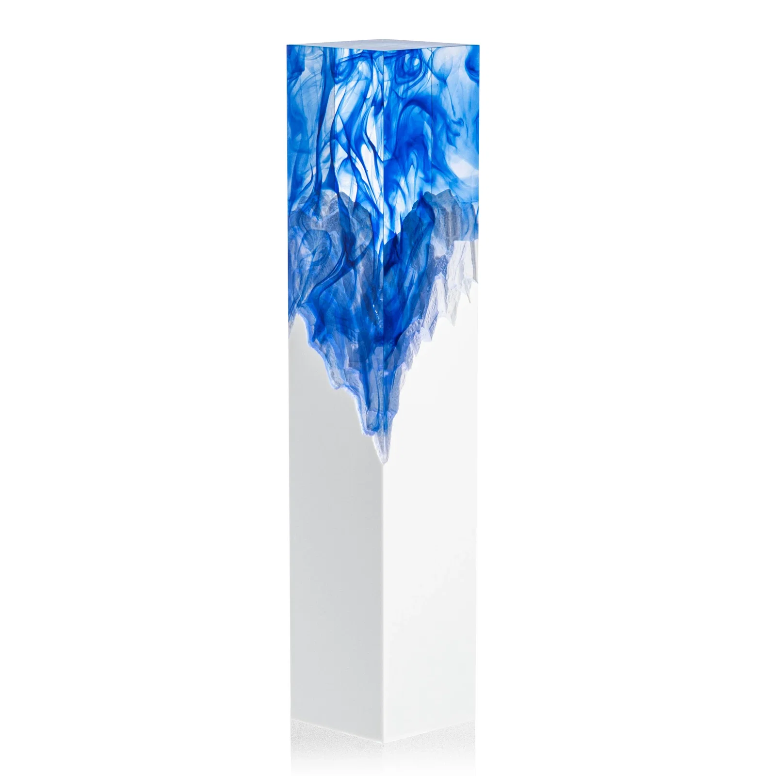 Branded Hand-Poured Lucite Trophy Cup Award With Smoke-Pattern Top for donor appreciation