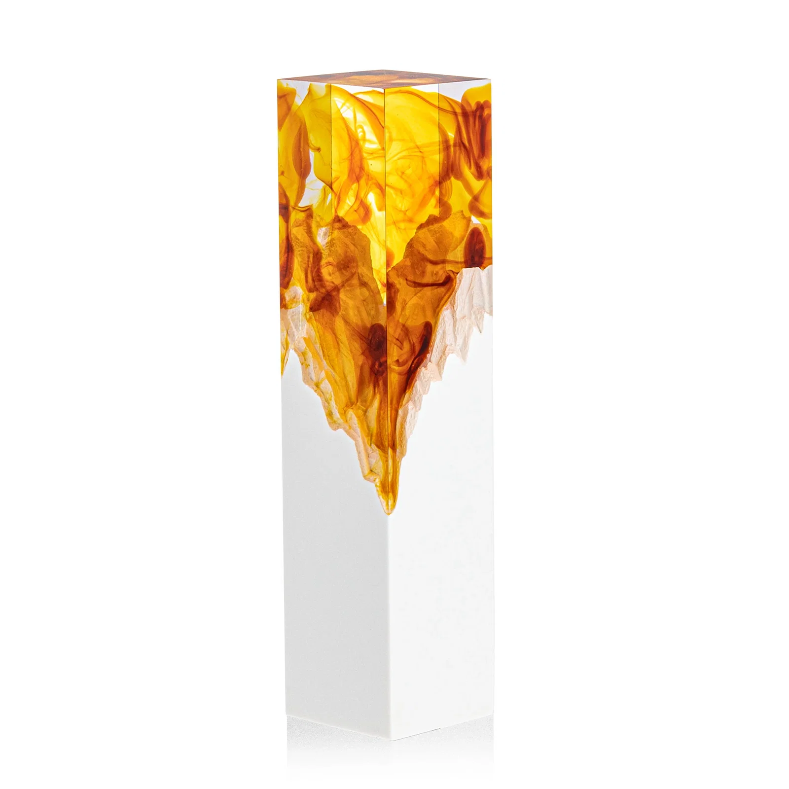 Branded Hand-Poured Lucite Trophy Cup Award With Smoke-Pattern Top for safety achievement programs