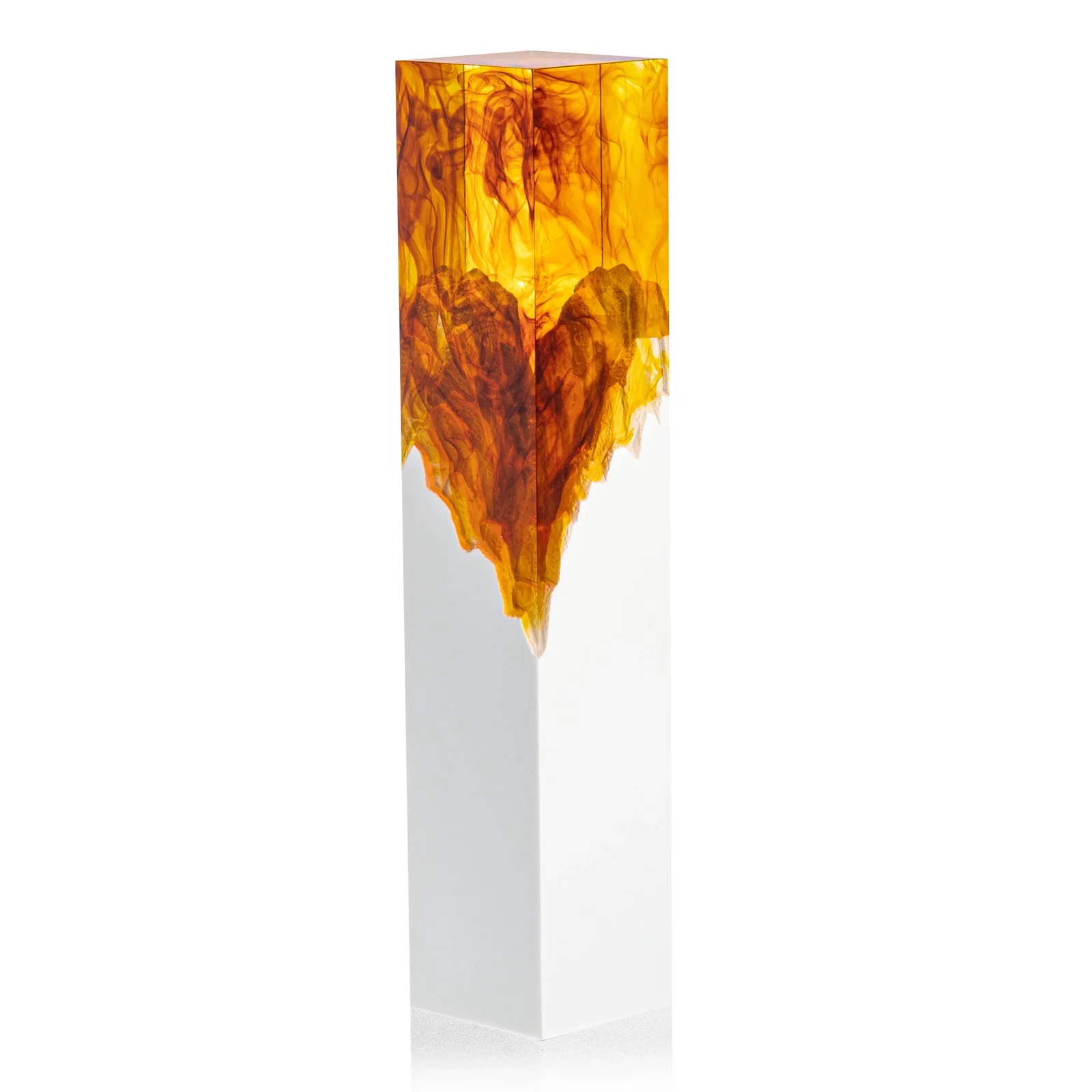 Branded Hand-Poured Lucite Trophy Cup Award With Smoke-Pattern Top for volunteer appreciation