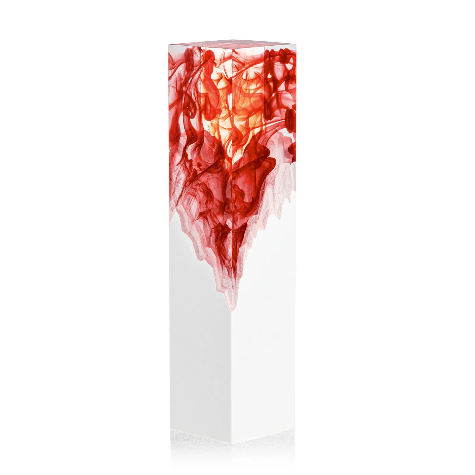 Branded Hand-Poured Lucite Trophy Cup Award With Smoke-Pattern Top for company anniversary events