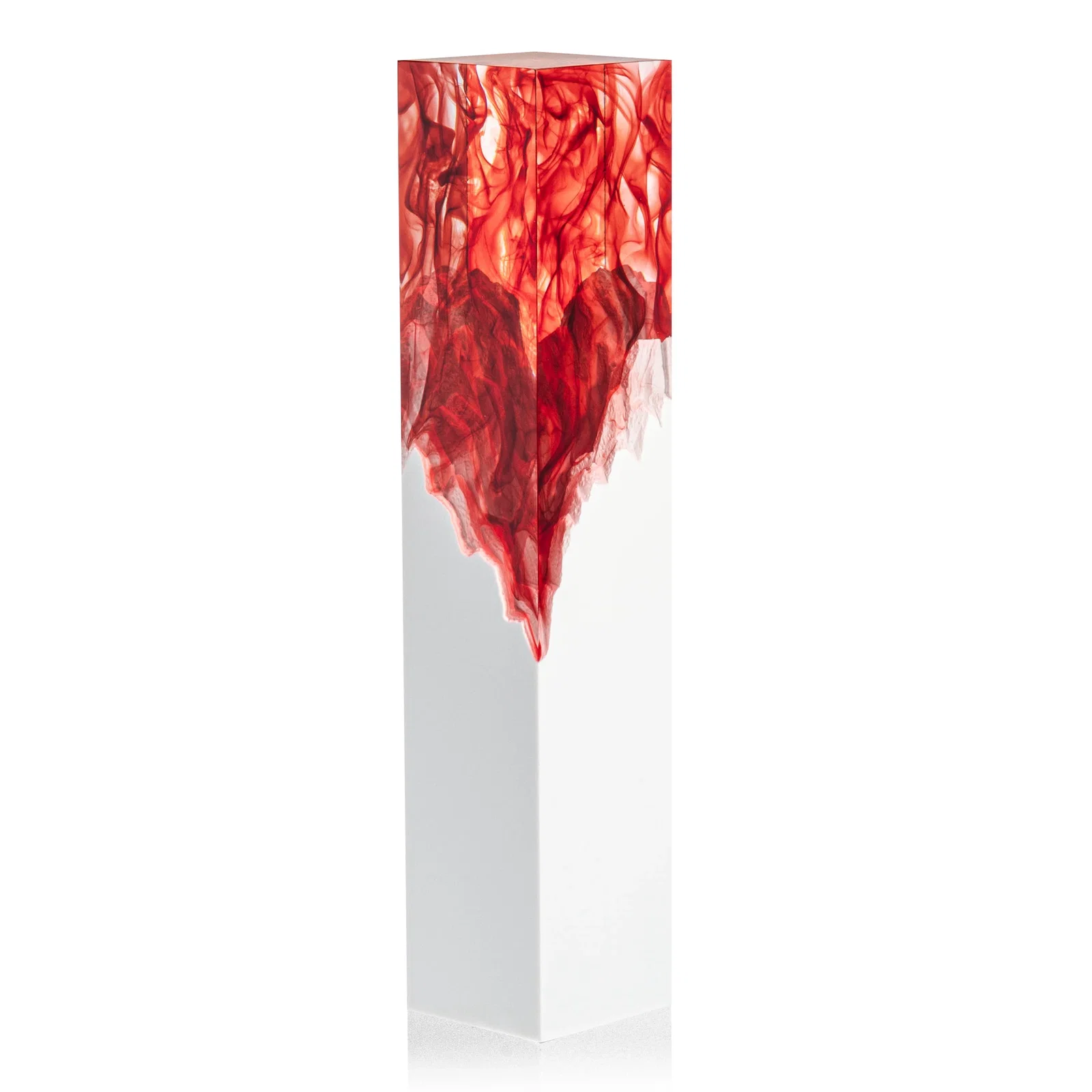 Custom printed Hand-Poured Lucite Trophy Cup Award With Smoke-Pattern Top for employee recognition