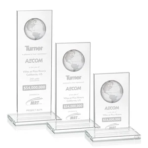 Optical Crystal Dome Award on Tall Crystal Pane