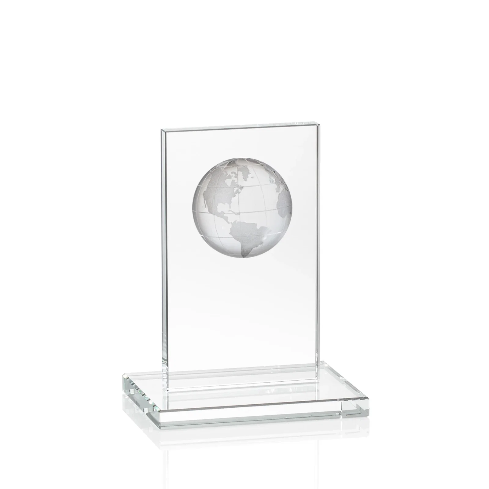 Promotional Optical Crystal Dome Award on Tall Crystal Pane for safety achievement programs