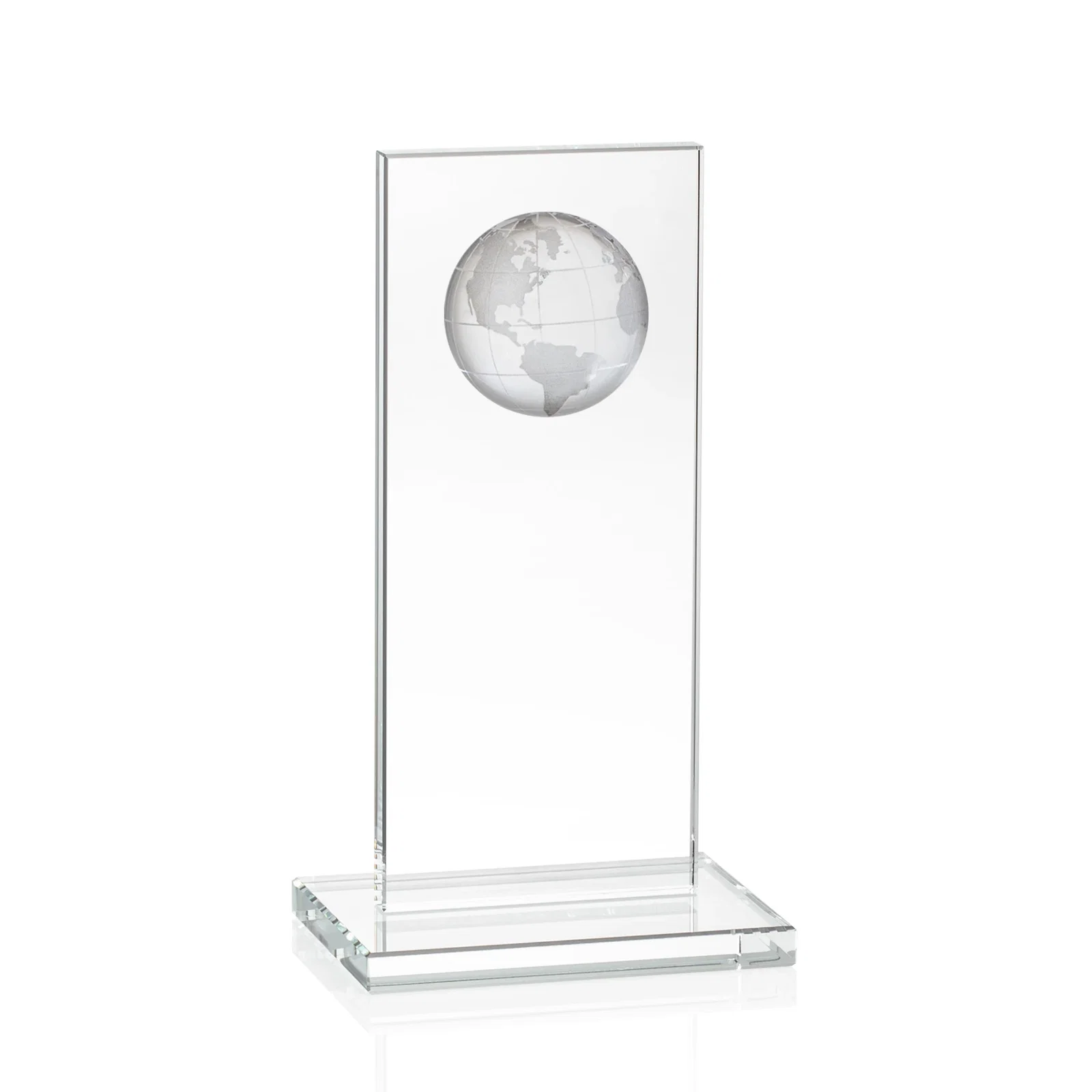 Promotional Optical Crystal Dome Award on Tall Crystal Pane for volunteer appreciation