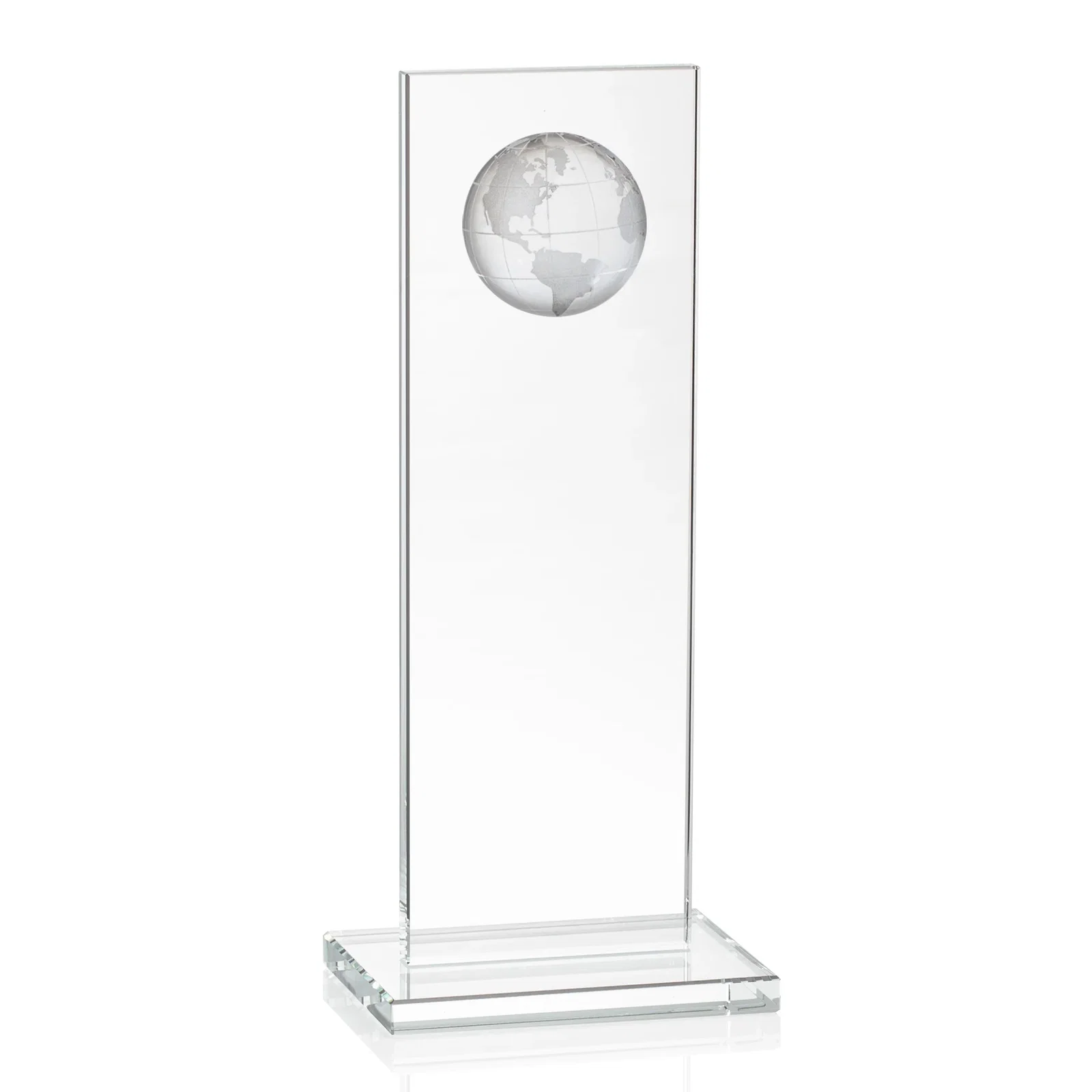 Promotional Optical Crystal Dome Award on Tall Crystal Pane for dealer and partner awards