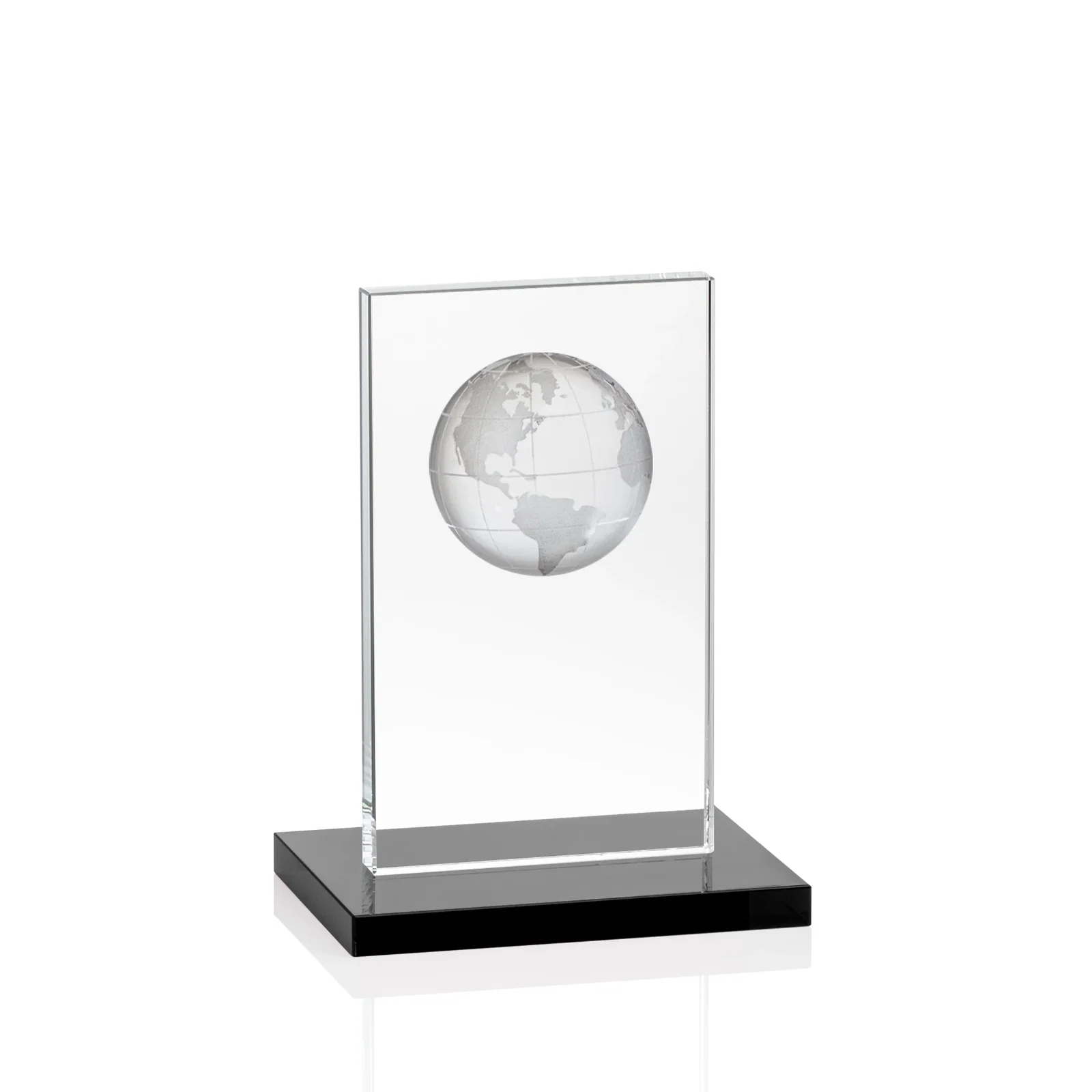 Branded Optical Crystal Dome Award on Tall Crystal Pane for team milestone celebrations