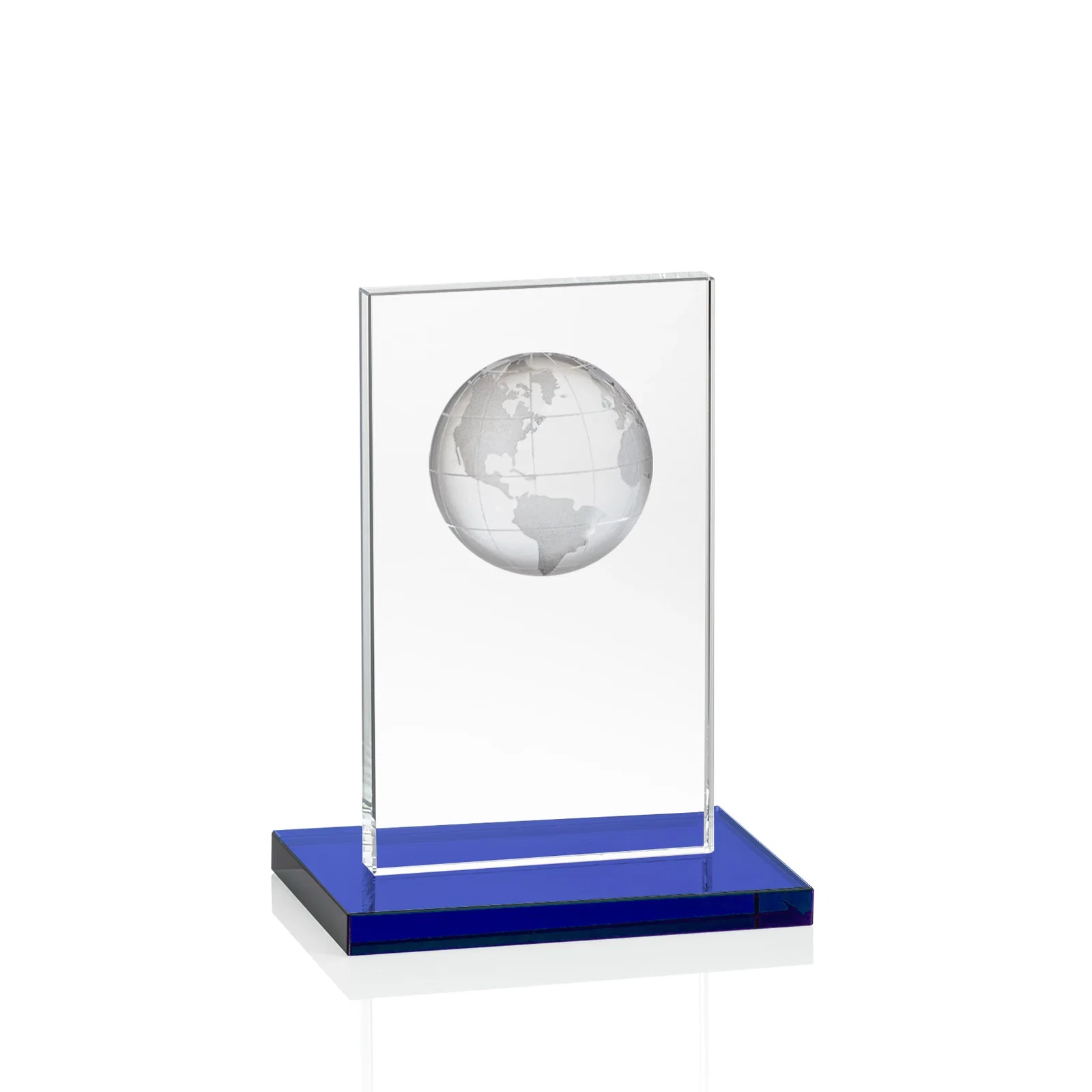 Branded Optical Crystal Dome Award on Tall Crystal Pane for safety achievement programs