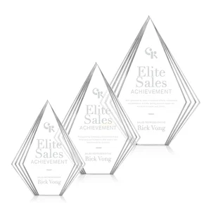 Tall Acrylic Diamond Award With Stepped Layered Edges
