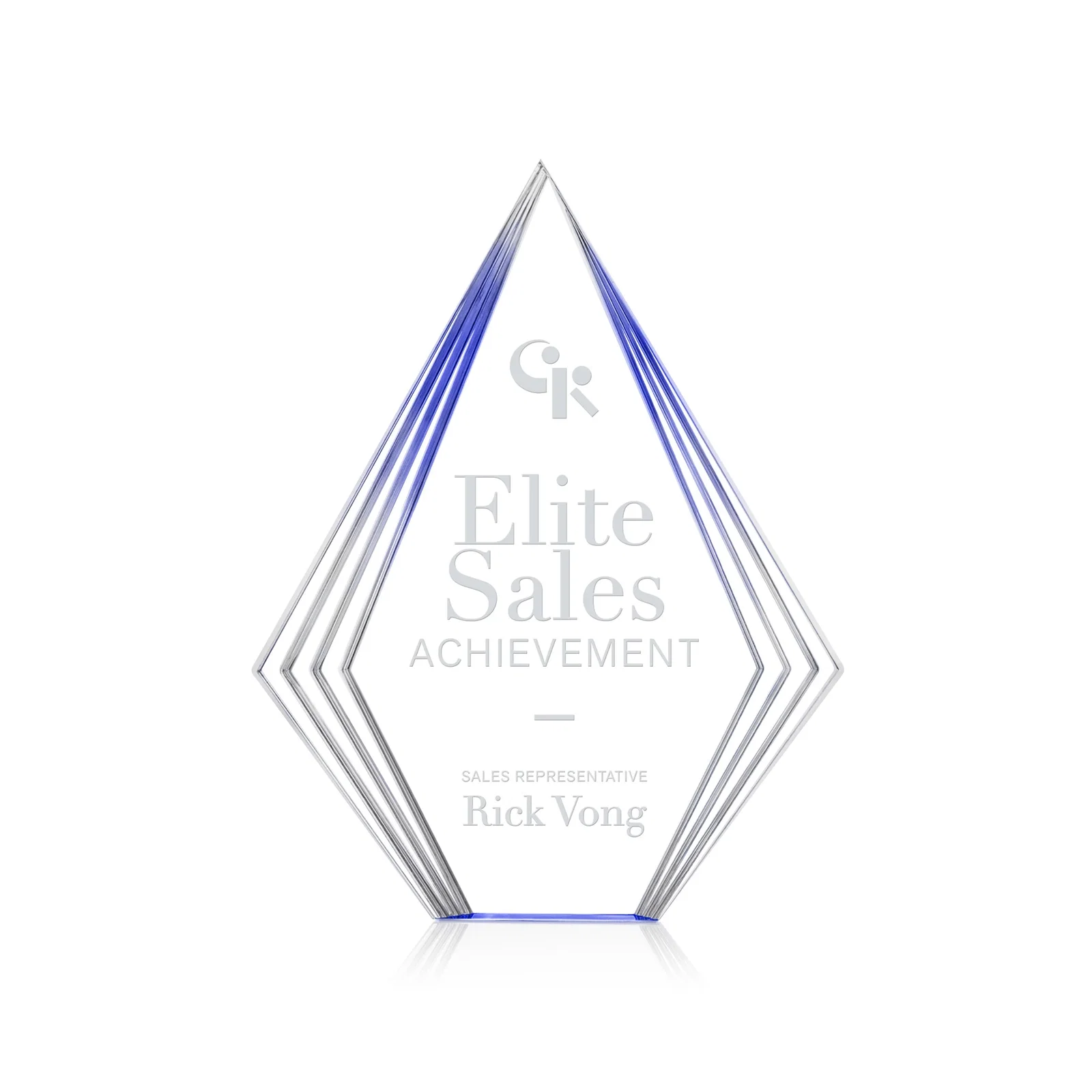 Custom Tall Acrylic Diamond Award With Stepped Layered Edges for dealer and partner awards