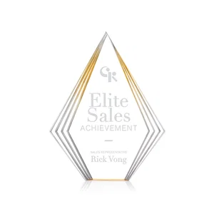 Tall Acrylic Diamond Award With Stepped Layered Edges