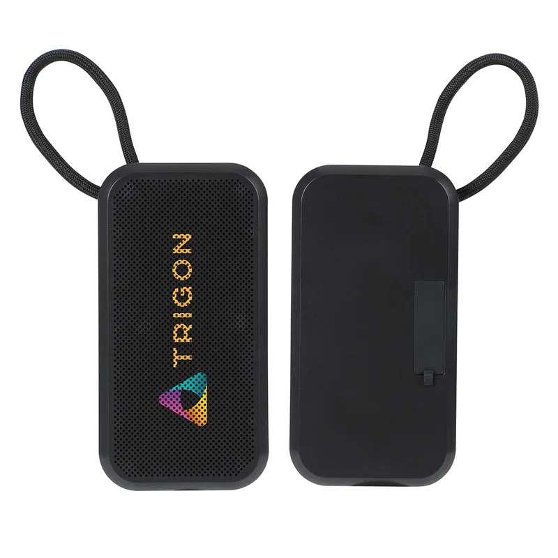 Angled view of the custom Bravo Wireless Speaker's magnet mount detail