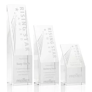 Optical Crystal Block Award with Steeply Sloped Face