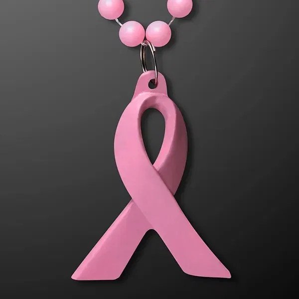 Breast Cancer Awareness Pink Ribbon Beads (No Light) — view 2