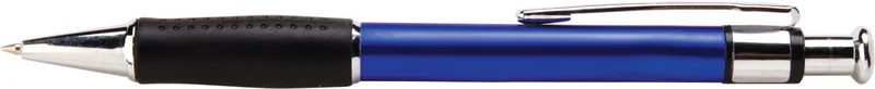 Brewster Pen. Metallic barrel retractable ballpoint pen with rubber grip for office giveaways, view 2