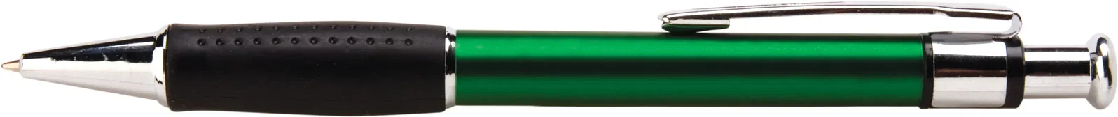 Brewster Pen. Metallic barrel retractable ballpoint pen with rubber grip for office giveaways, view 4