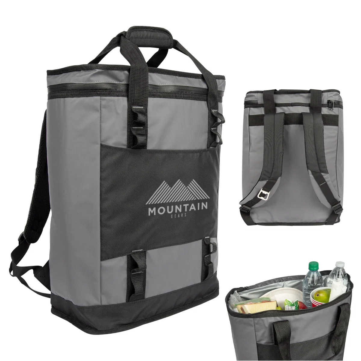 Insulated cooler backpack with shoulder straps for hands-free carrying