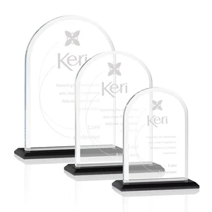 Thick Starfire Crystal Arch Award on a Color Base