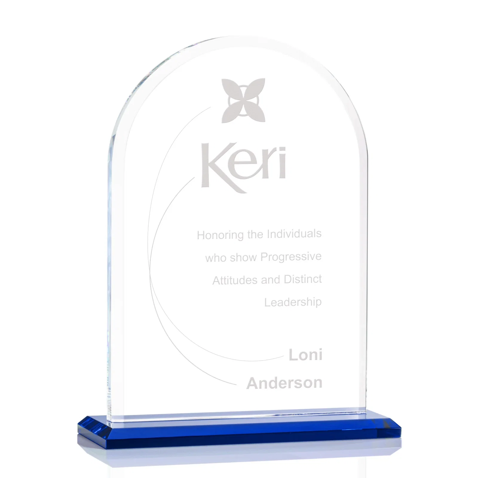 Personalized Thick Starfire Crystal Arch Award on a Color Base, awards for graduation ceremonies
