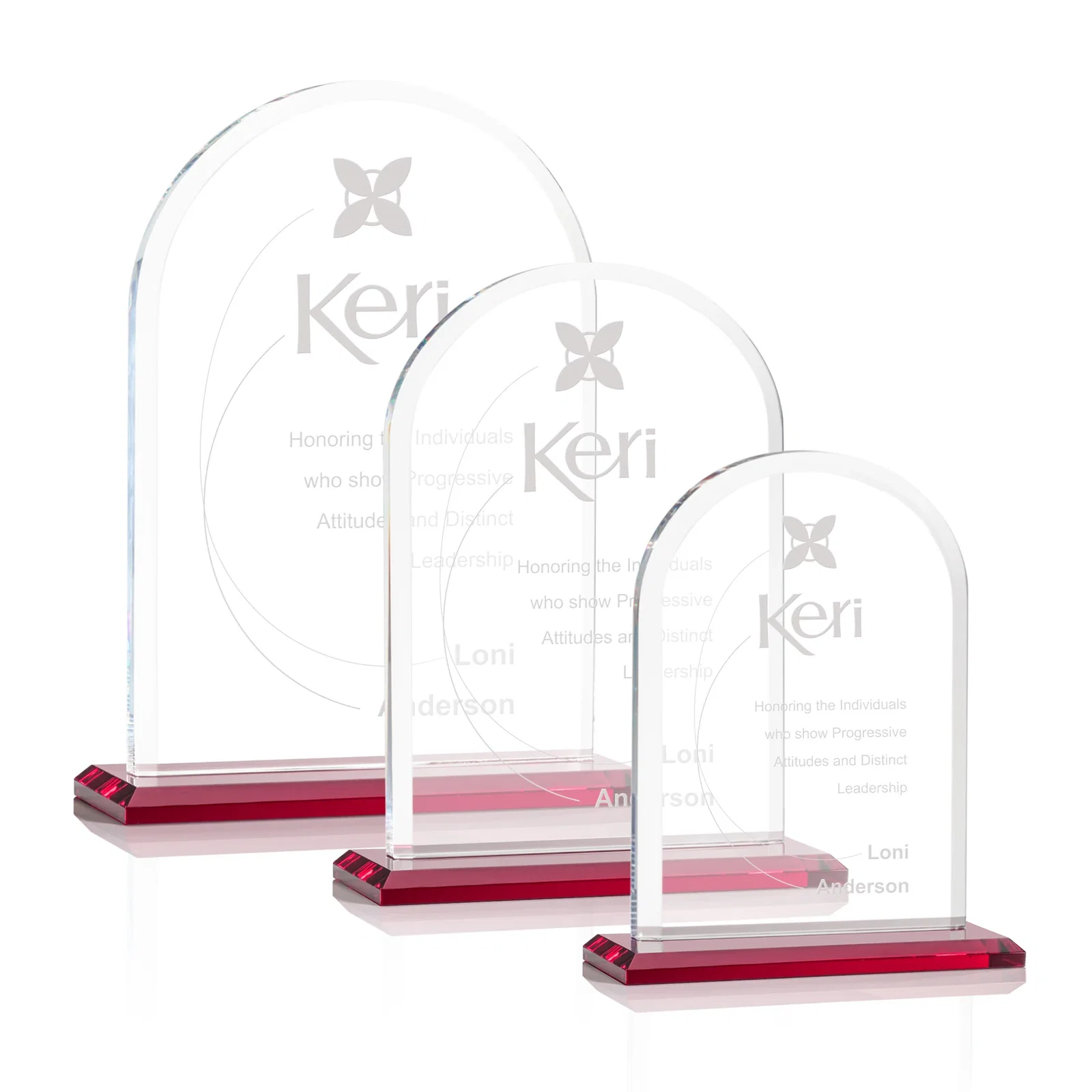 Personalized Thick Starfire Crystal Arch Award on a Color Base, awards for safety achievement programs