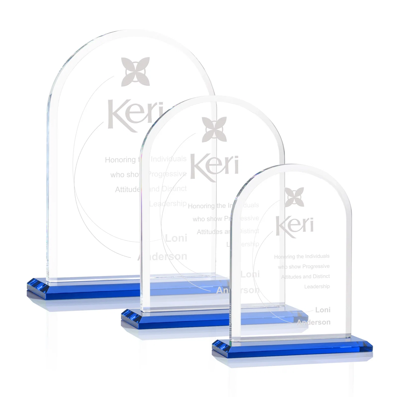 Promotional Thick Starfire Crystal Arch Award on a Color Base, awards for employee recognition