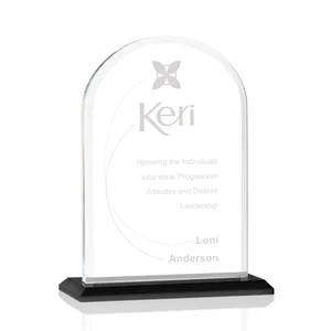 Thick Starfire Crystal Arch Award on a Color Base
