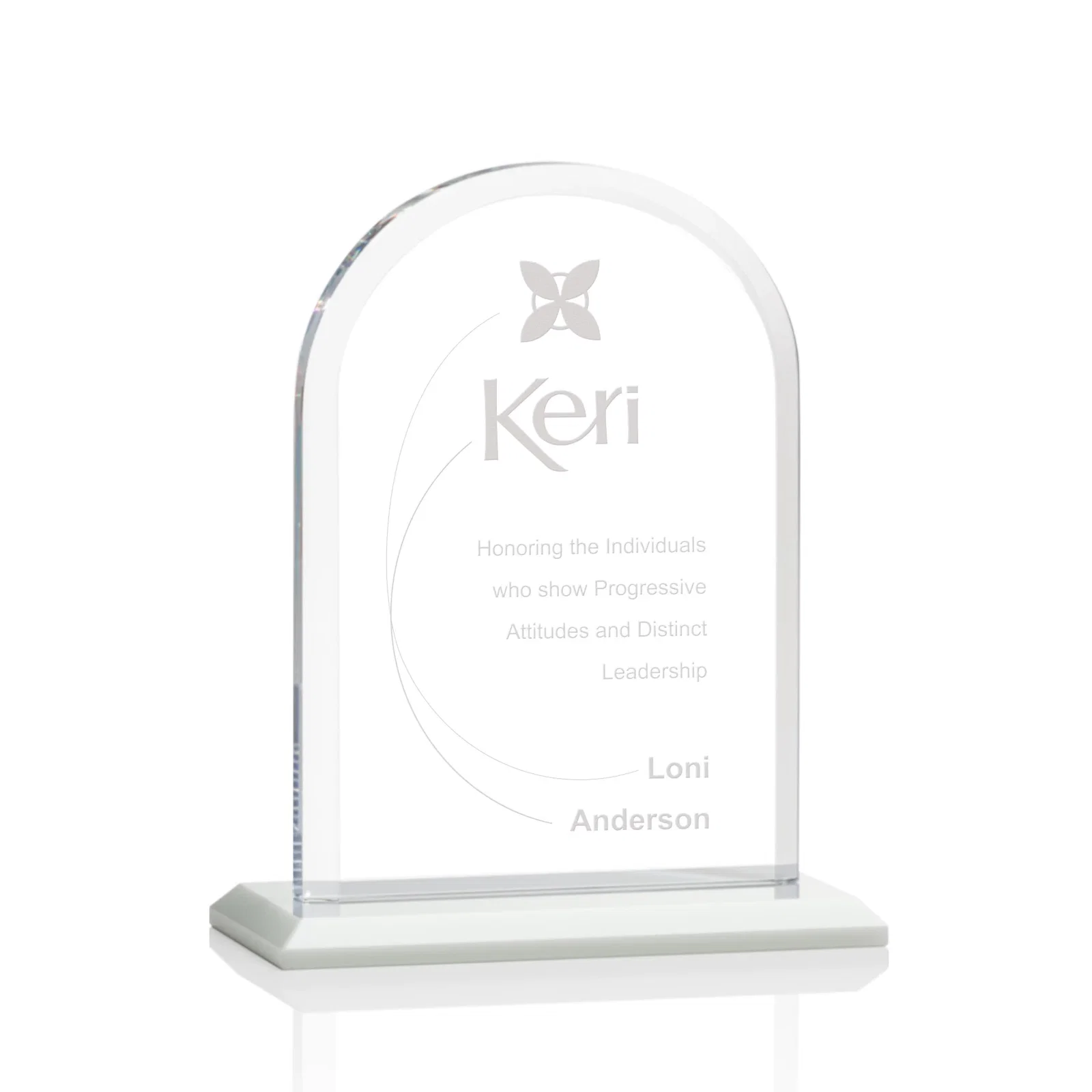 Promotional Thick Starfire Crystal Arch Award on a Color Base, awards for team milestone celebrations