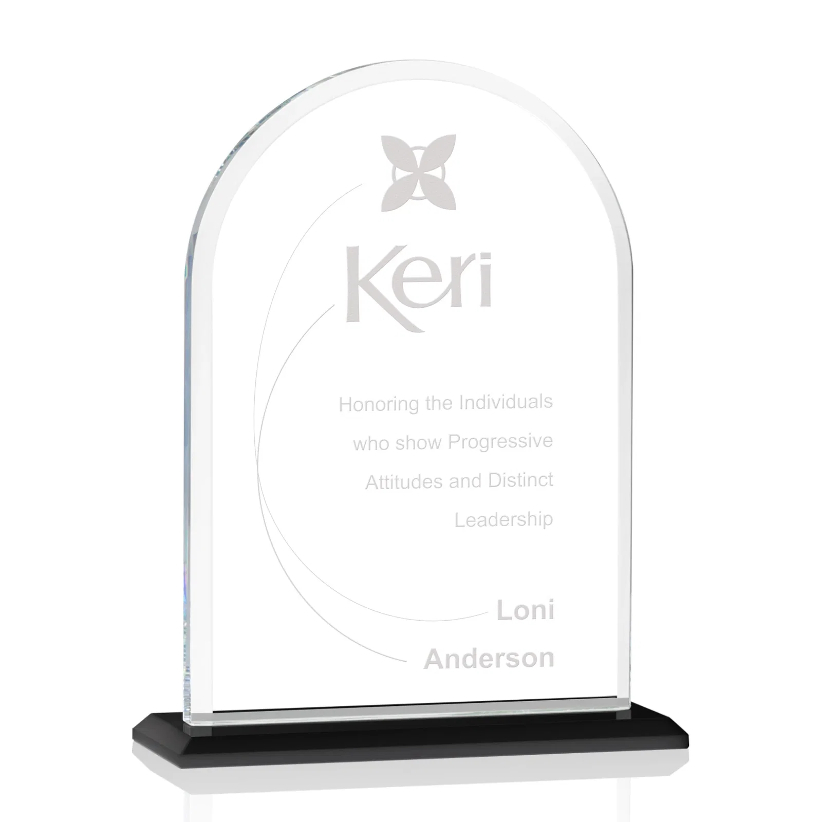 Custom Thick Starfire Crystal Arch Award on a Color Base, awards for sales achievement awards