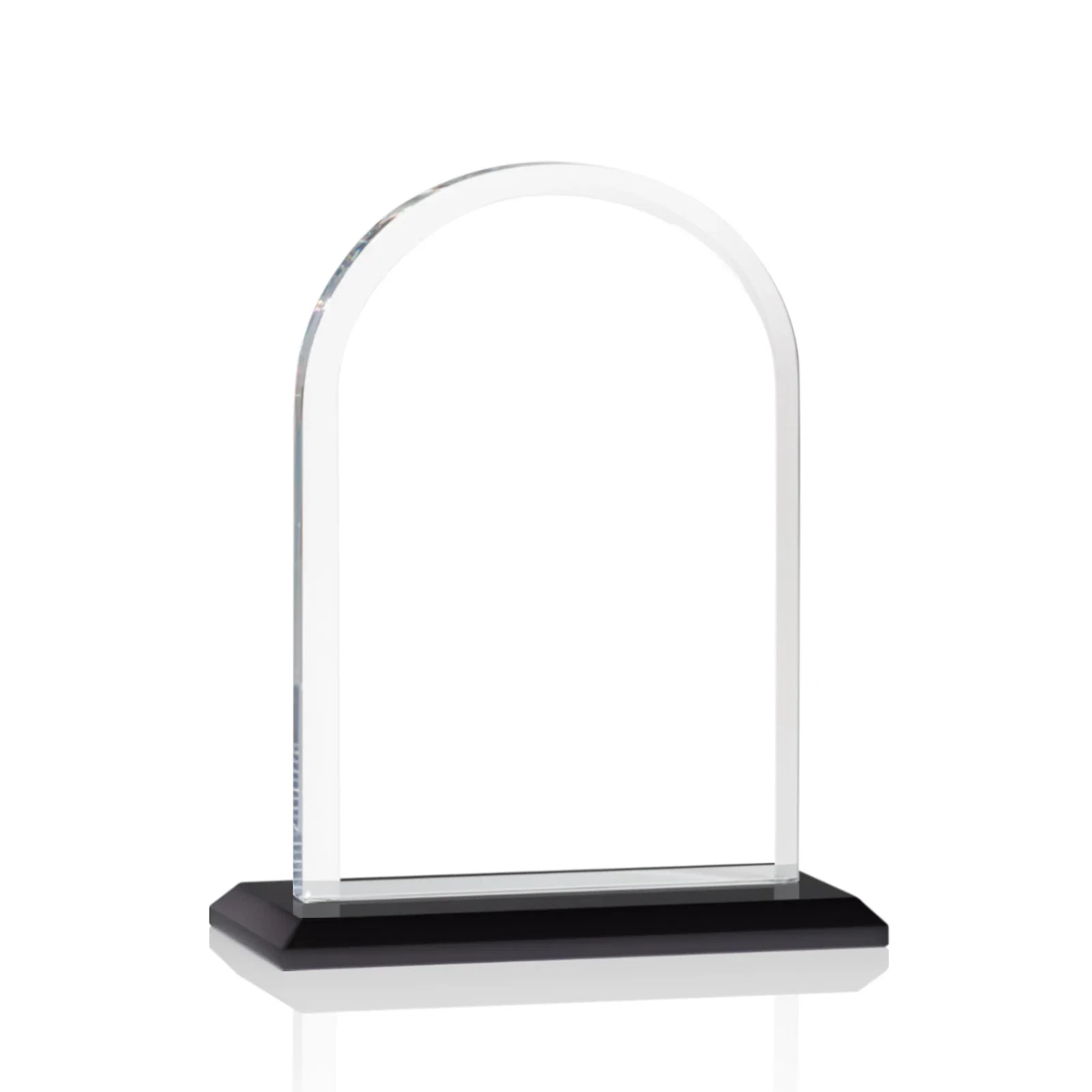 Customized Thick Starfire Crystal Arch Award on a Color Base, awards for retirement presentations