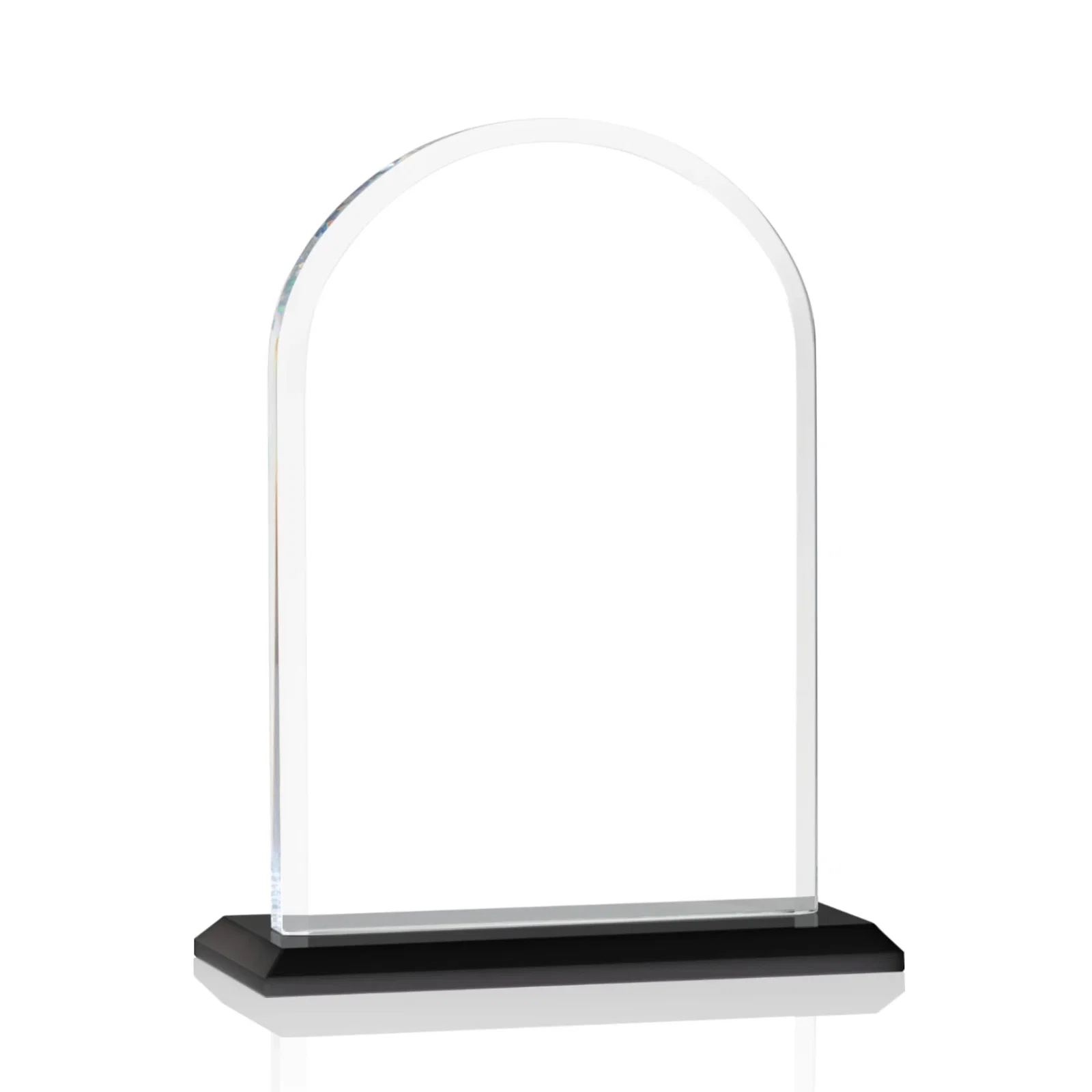Customized Thick Starfire Crystal Arch Award on a Color Base, awards for team milestone celebrations