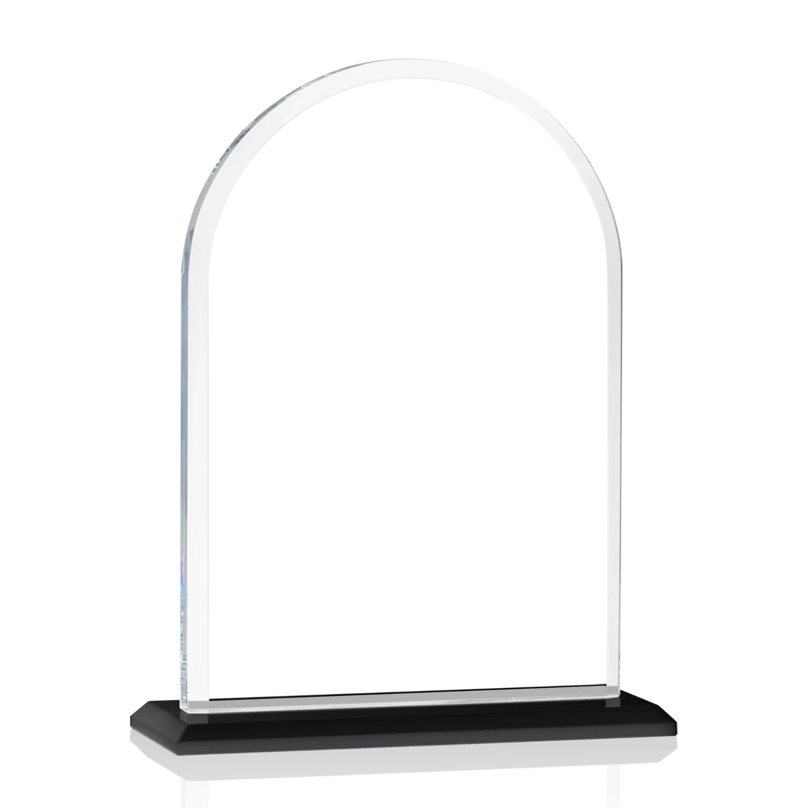 Customized Thick Starfire Crystal Arch Award on a Color Base, awards for donor appreciation