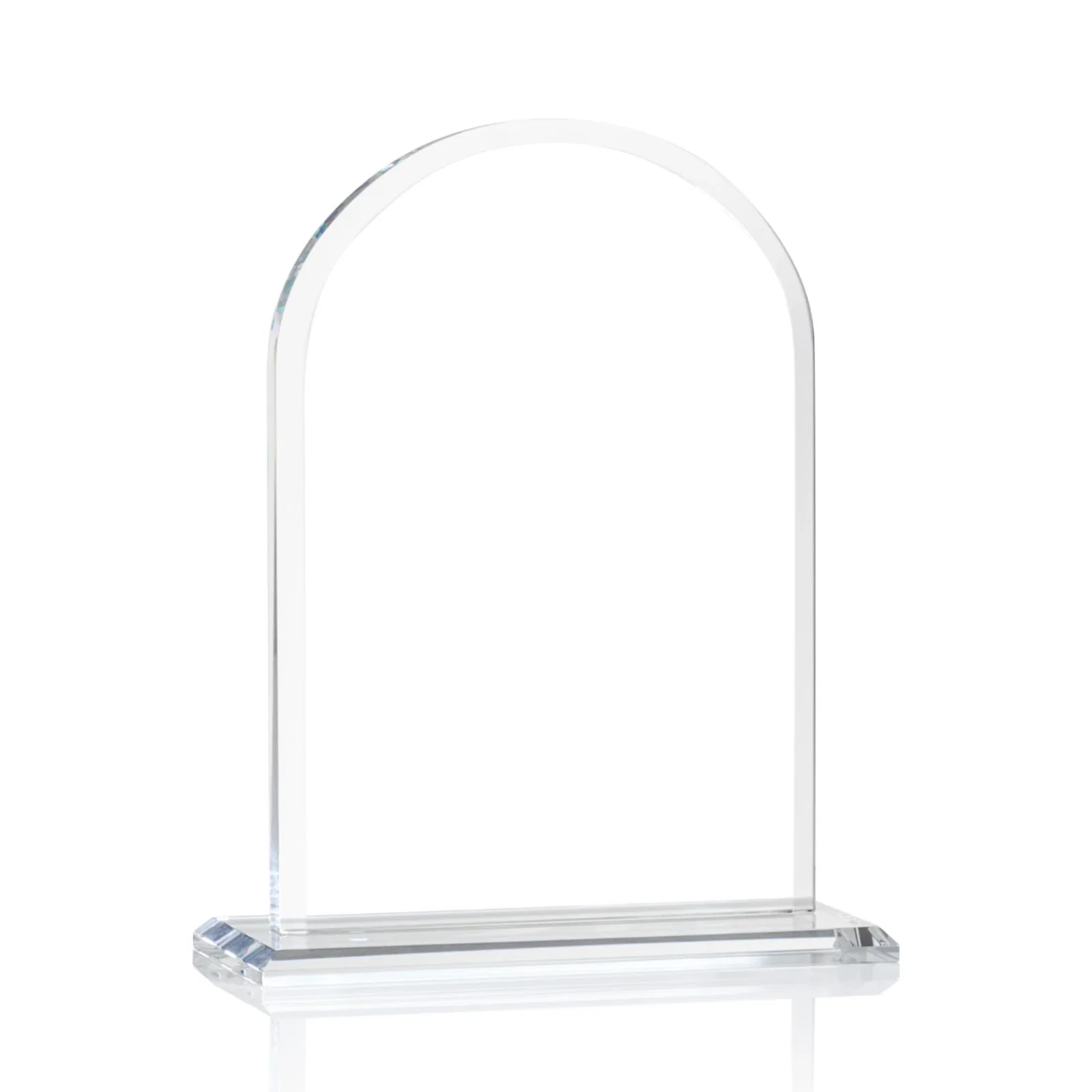 Customized Thick Starfire Crystal Arch Award on a Color Base, awards for safety achievement programs