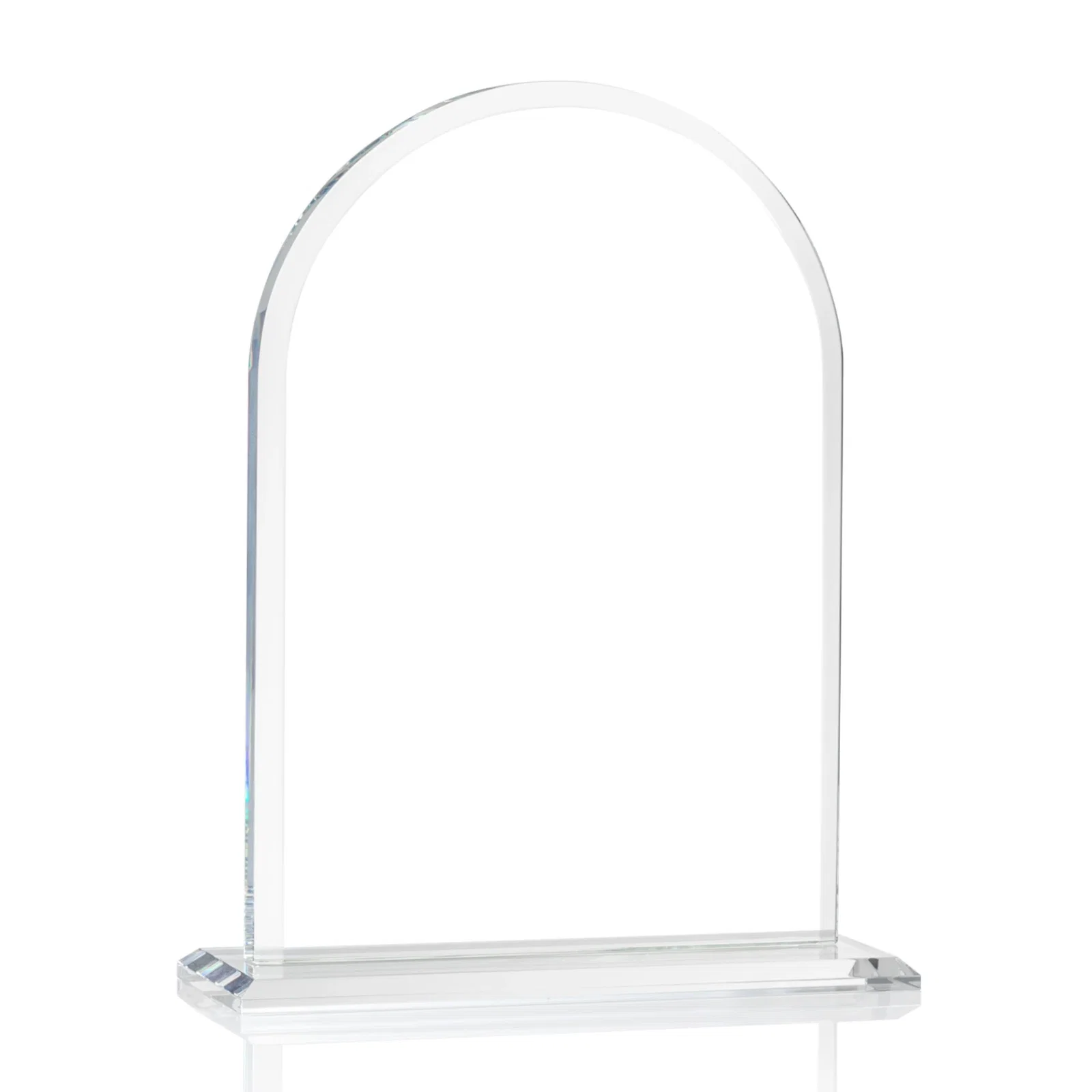 Customized Thick Starfire Crystal Arch Award on a Color Base, awards for volunteer appreciation