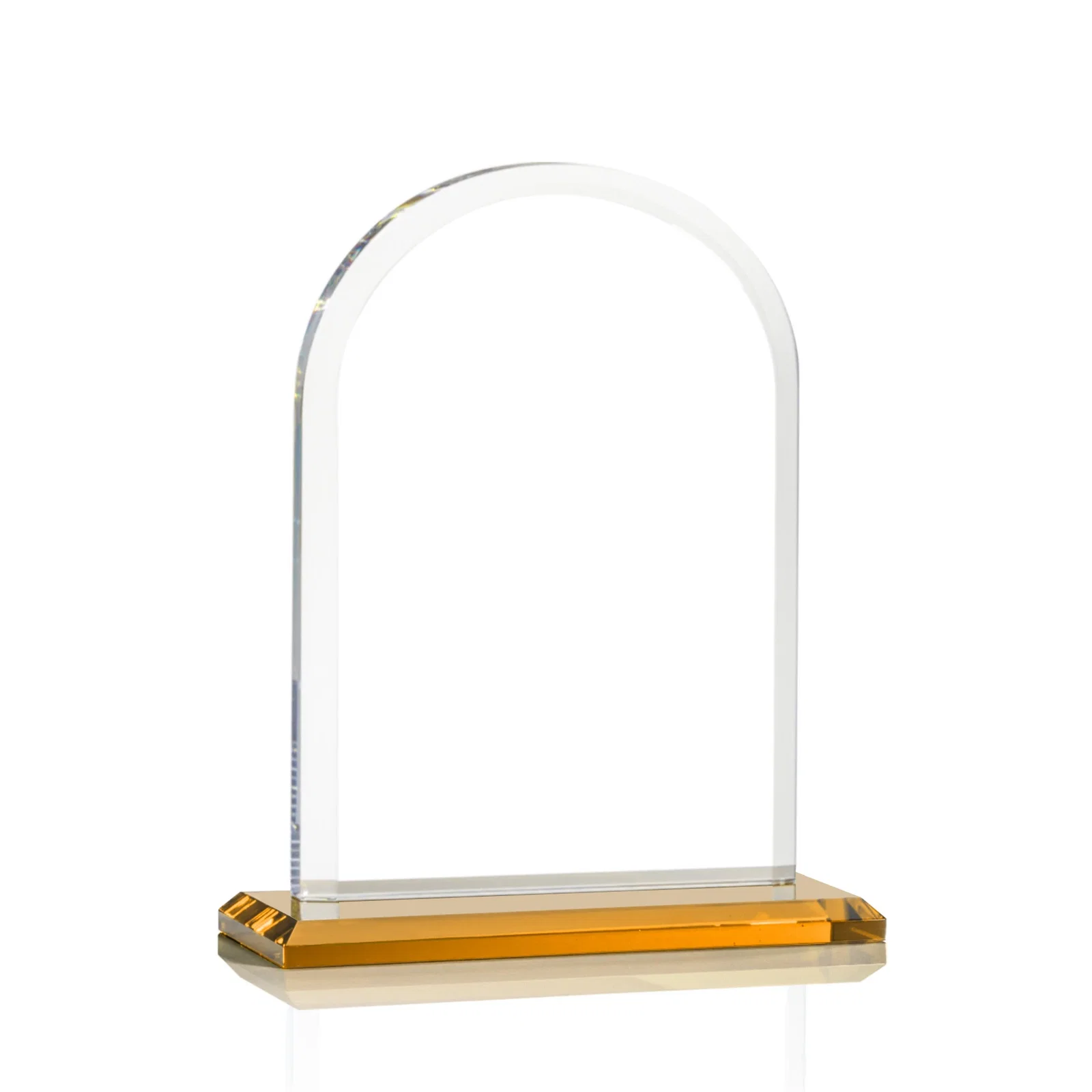 Customized Thick Starfire Crystal Arch Award on a Color Base, awards for dealer and partner awards