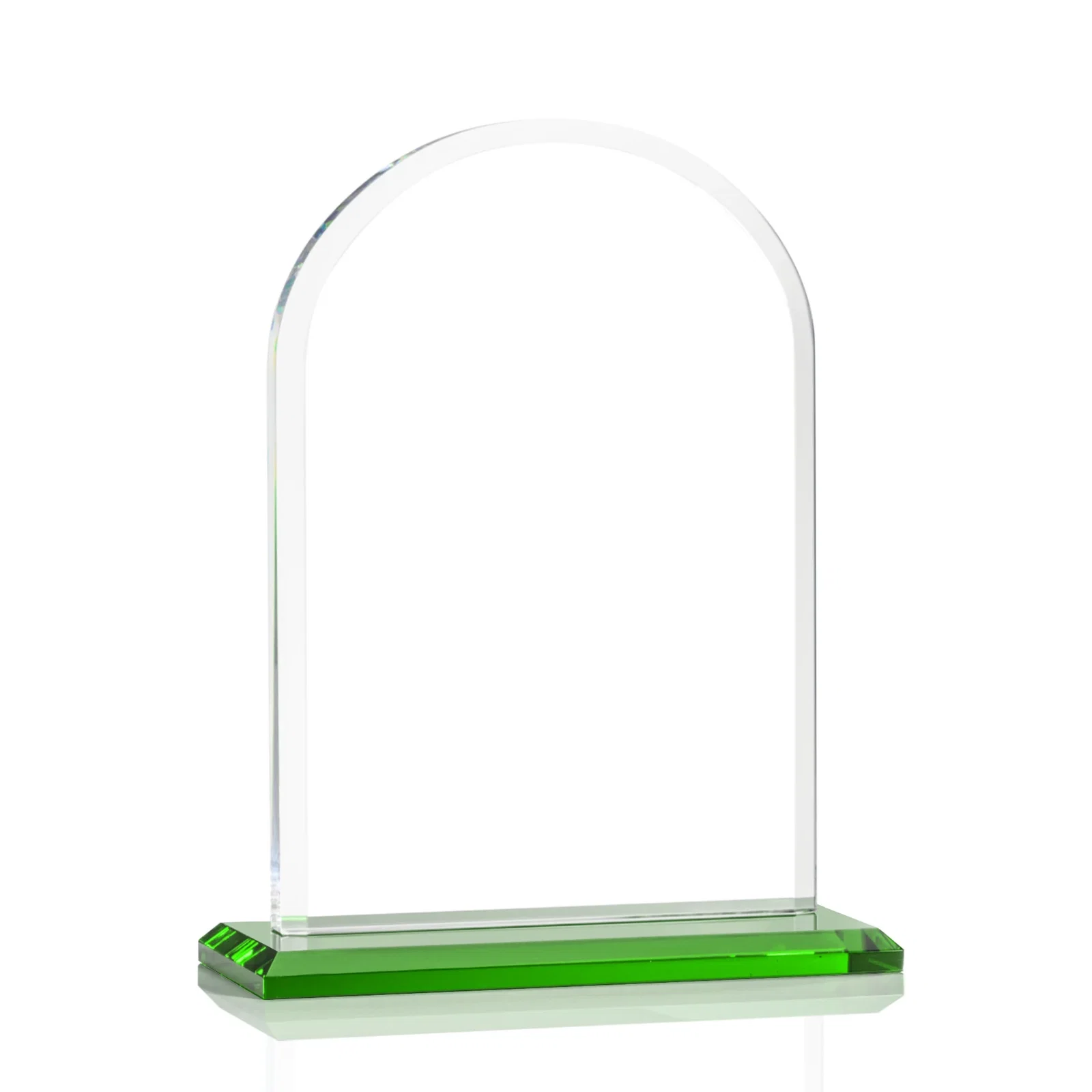 Custom engraved Thick Starfire Crystal Arch Award on a Color Base, awards for service anniversary gifts