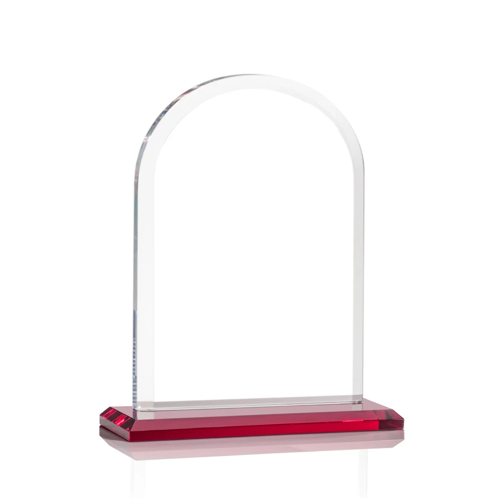 Custom engraved Thick Starfire Crystal Arch Award on a Color Base, awards for graduation ceremonies