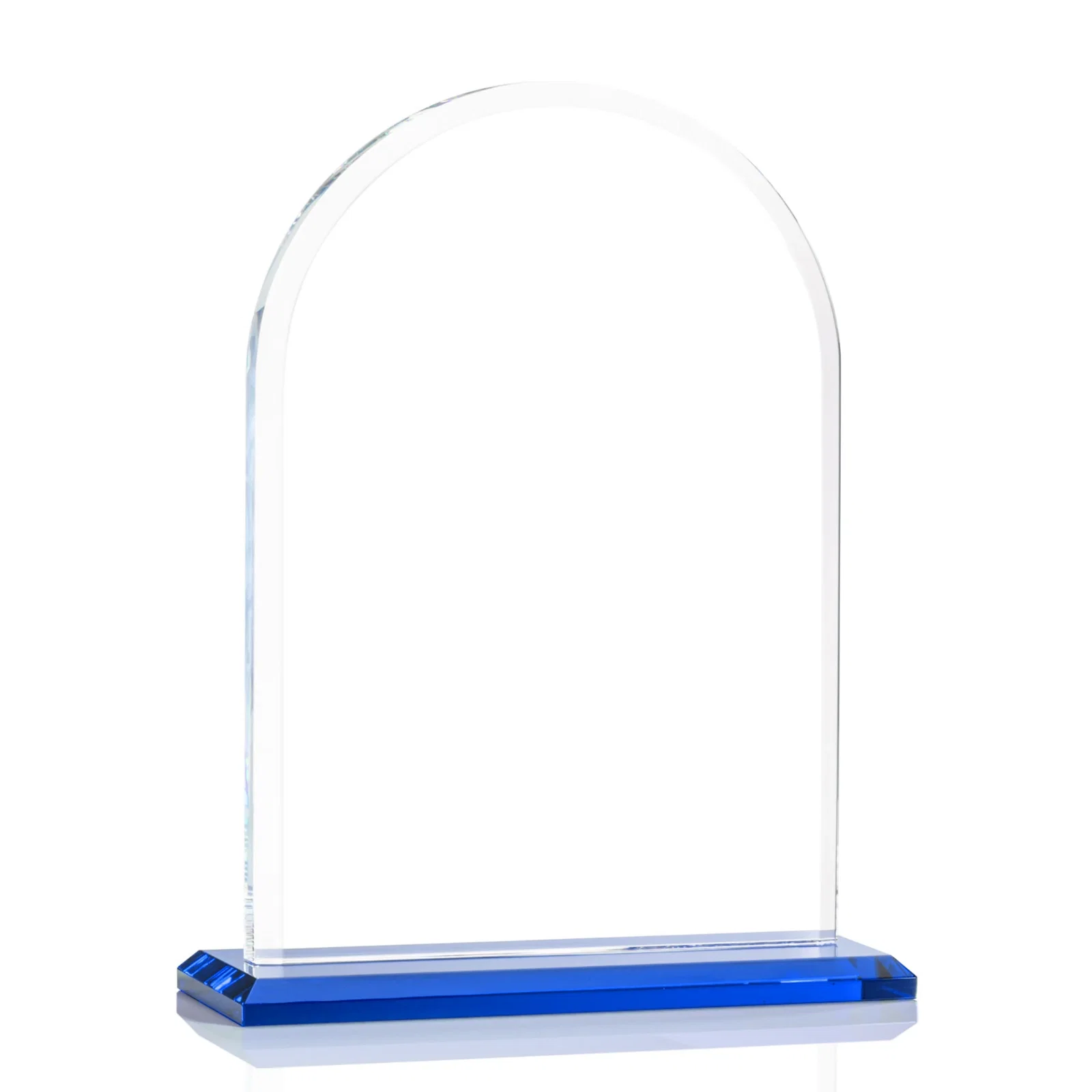 Custom Thick Starfire Crystal Arch Award on a Color Base, awards, with your logo for employee recognition