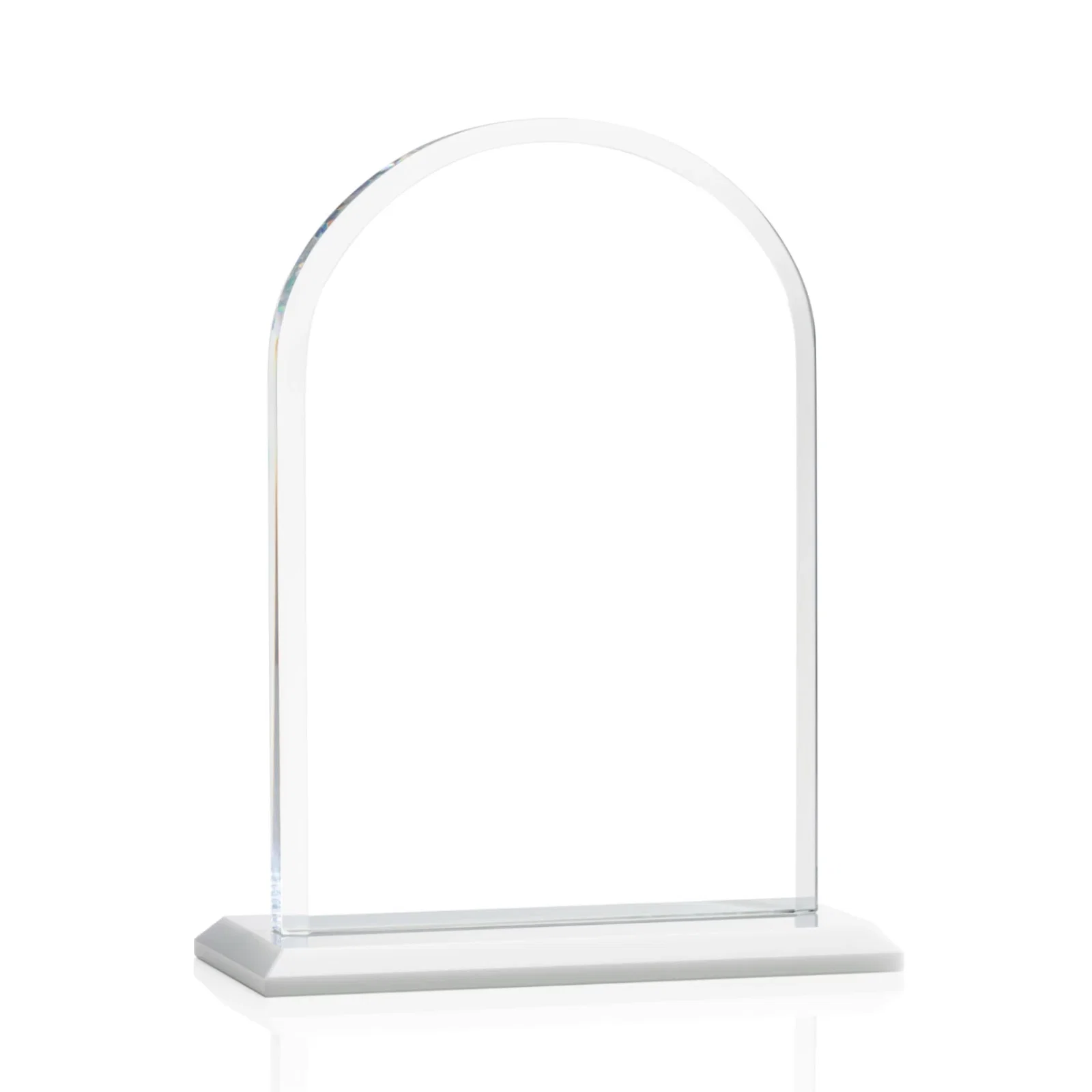 Custom Thick Starfire Crystal Arch Award on a Color Base, awards, with your logo for service anniversary gifts
