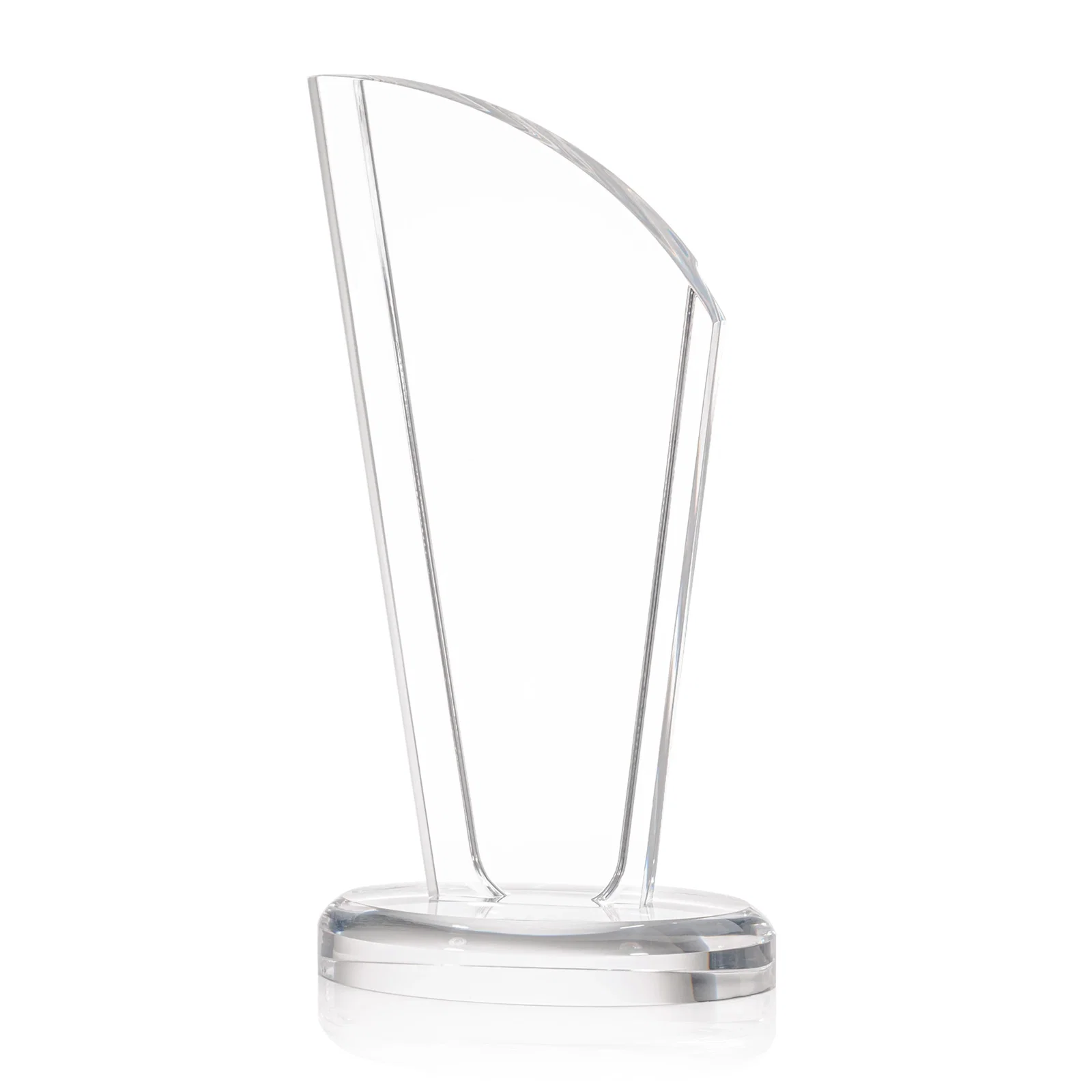 Personalized Tall Acrylic Peak Award With Clear Side Panels on Ebony Base for sales achievement awards