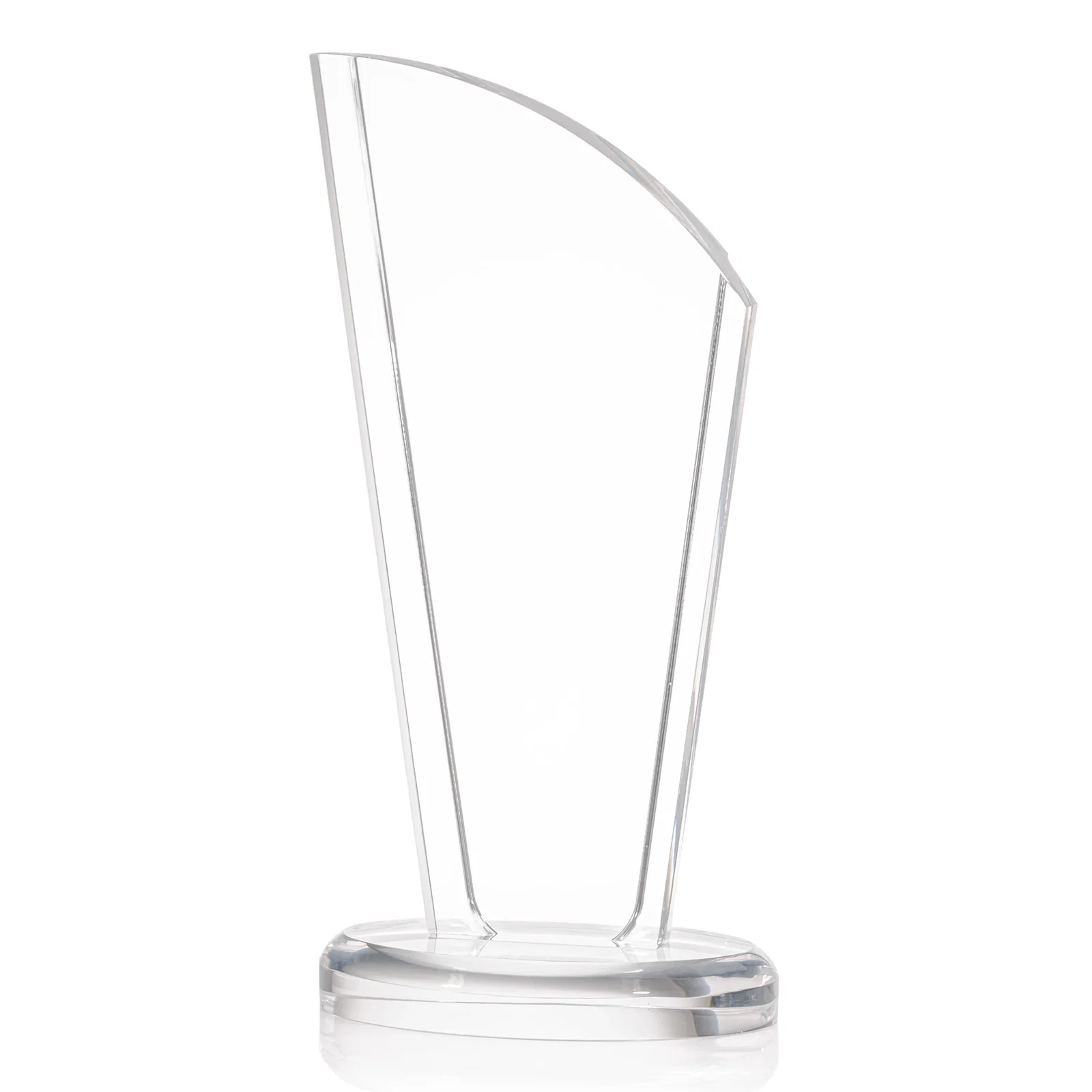 Personalized Tall Acrylic Peak Award With Clear Side Panels on Ebony Base for retirement presentations