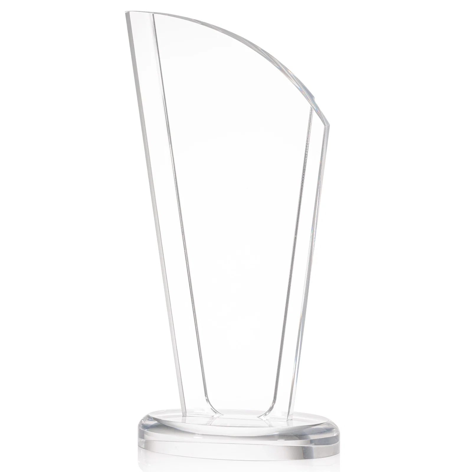 Personalized Tall Acrylic Peak Award With Clear Side Panels on Ebony Base for team milestone celebrations