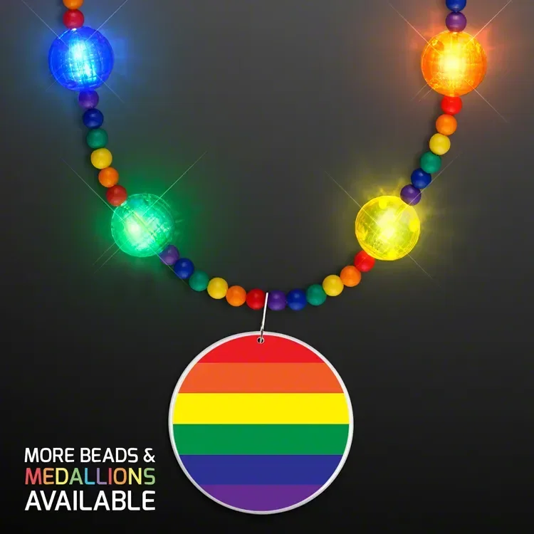 Bright Beads Rainbow Party Necklace with Medallion — view 2