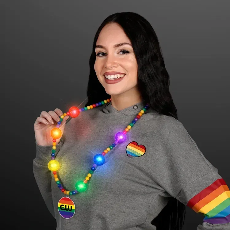 Bright Beads Rainbow Party Necklace with Medallion — view 3