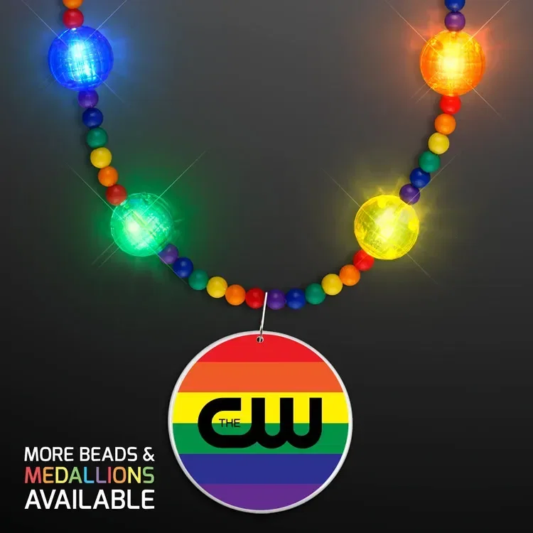 Bright Beads Rainbow Party Necklace with Medallion — view 4