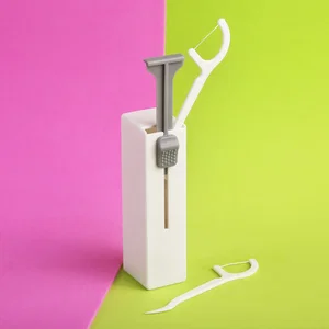 Brighter Bite Refillable Dental Floss Pick Holder, ABS Plastic