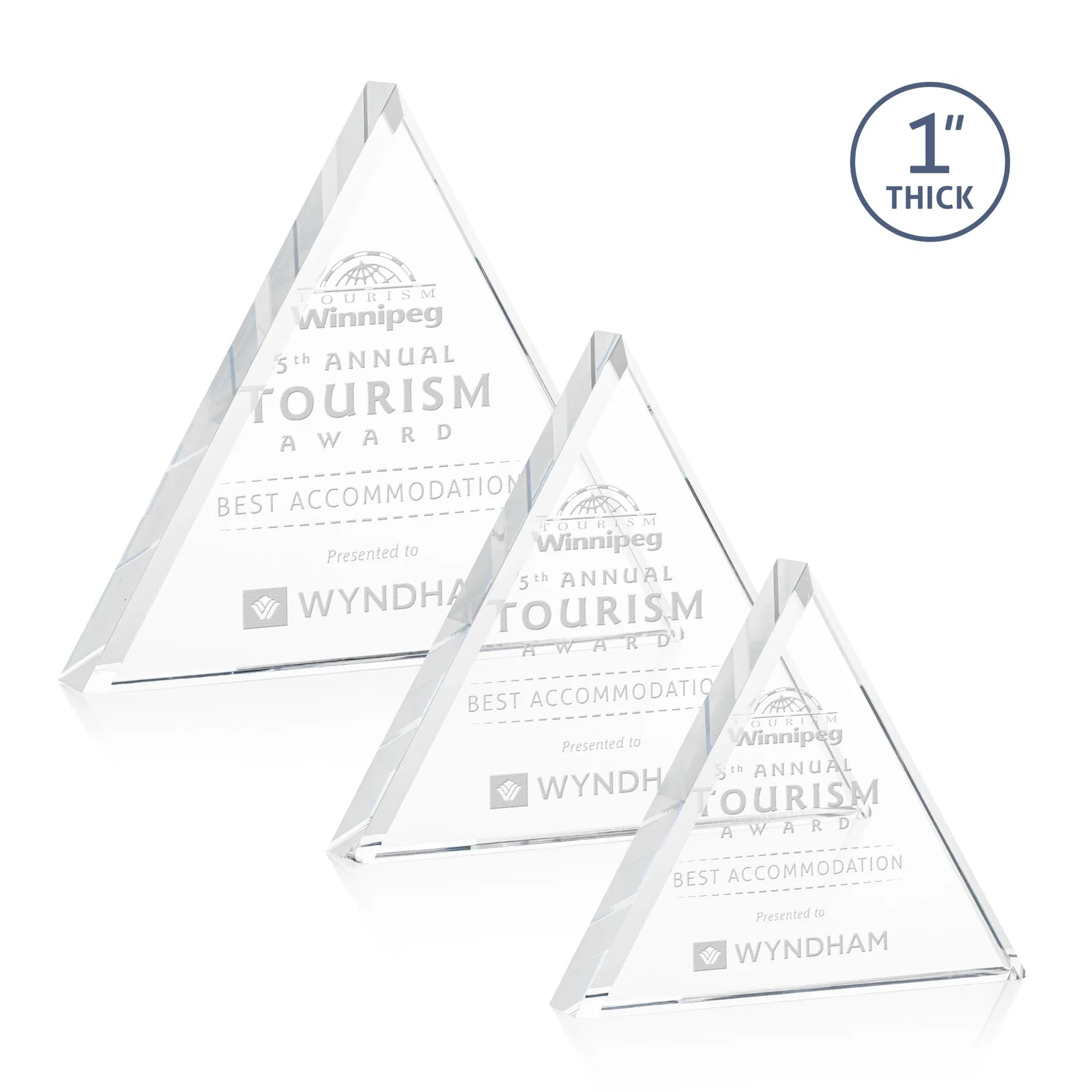 Custom Acrylic Pyramid Award With Full-Edge Bevel for employee recognition