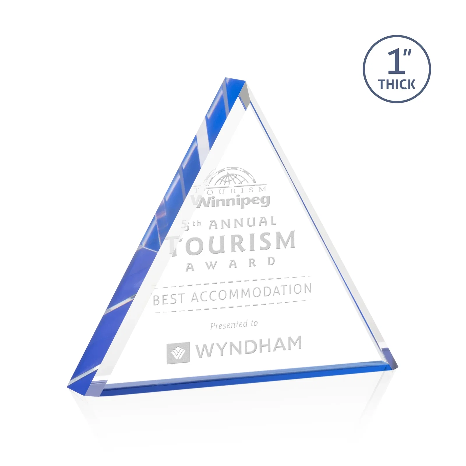 Custom Acrylic Pyramid Award With Full-Edge Bevel for volunteer appreciation