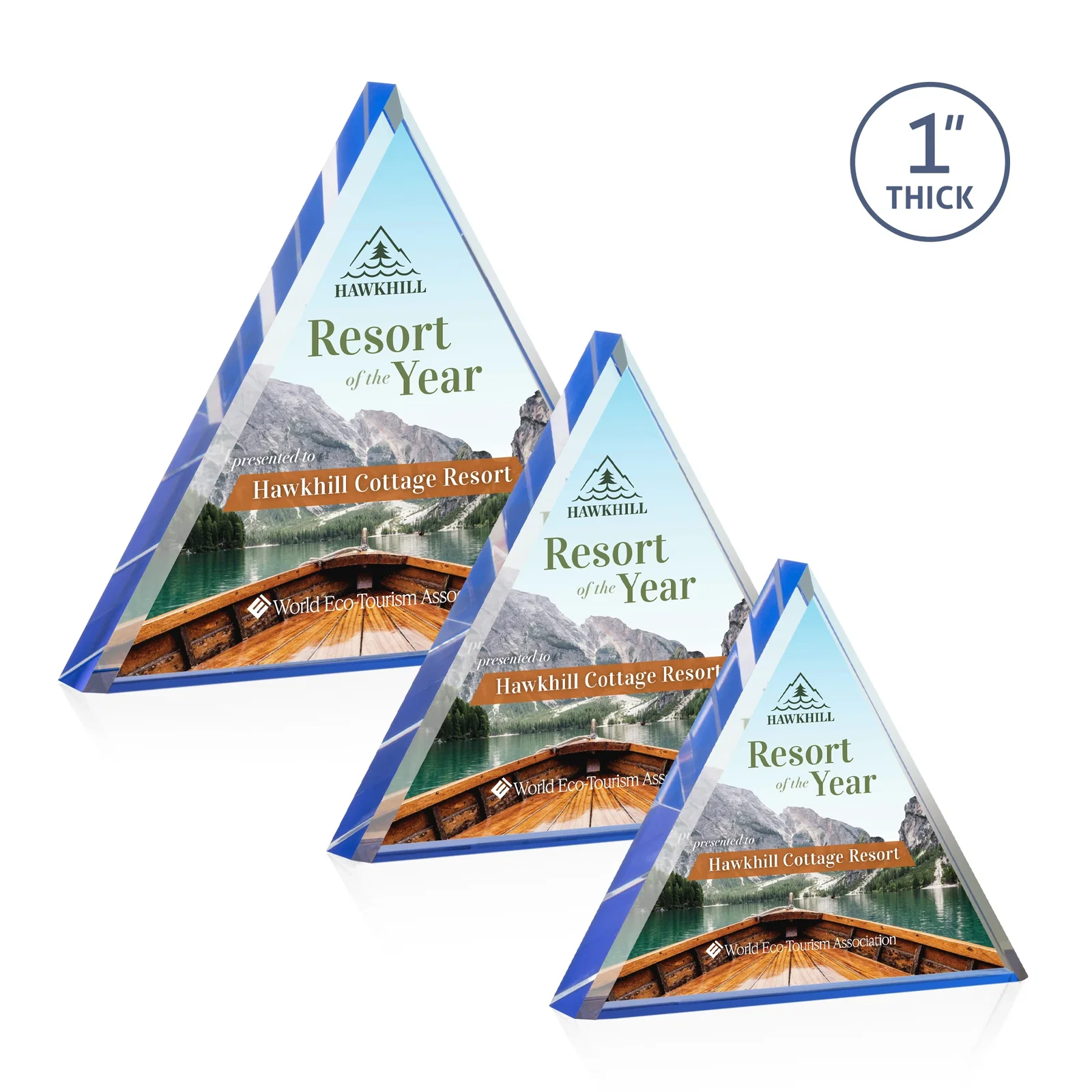 Personalized Acrylic Pyramid Award With Full-Edge Bevel for employee recognition