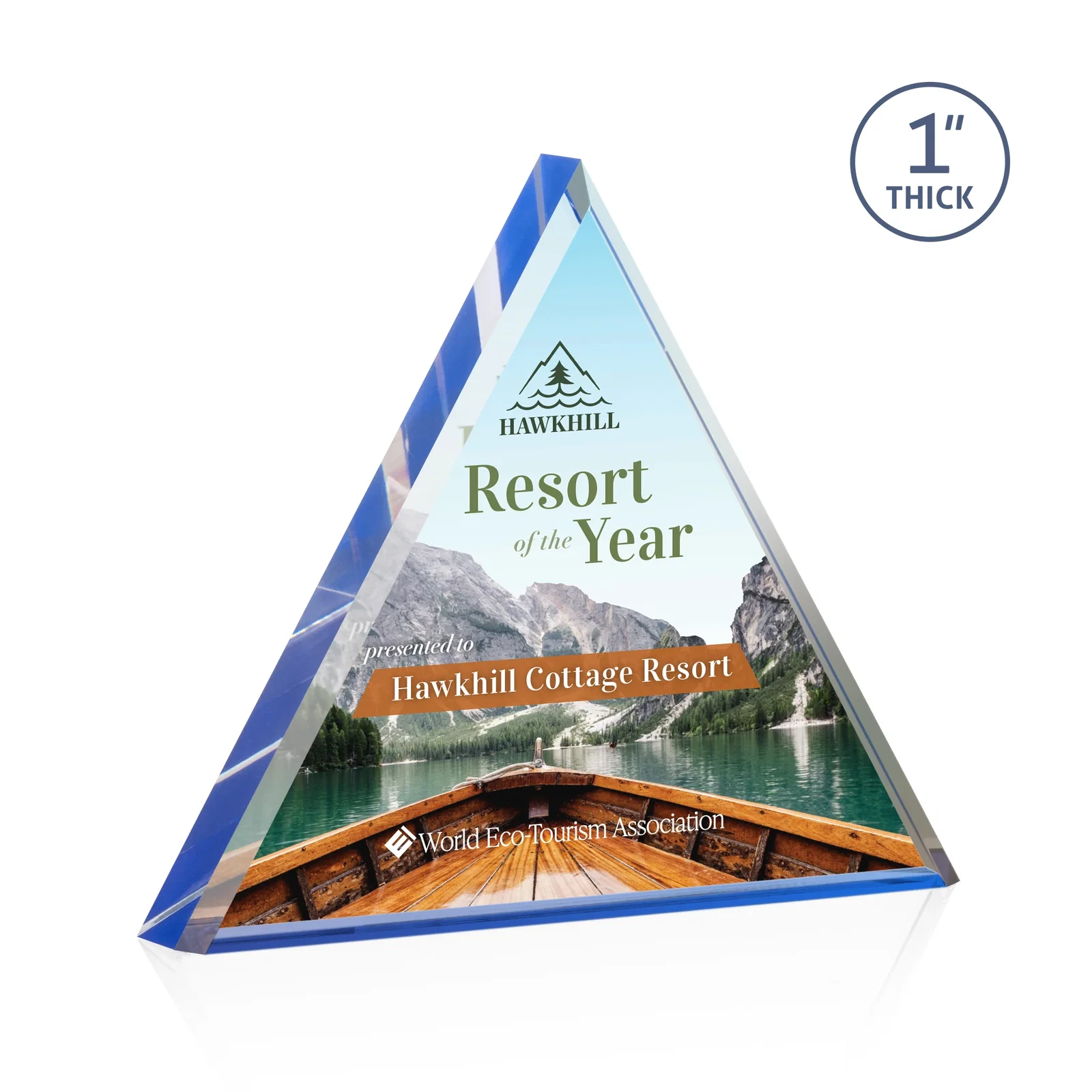 Personalized Acrylic Pyramid Award With Full-Edge Bevel for service anniversary gifts