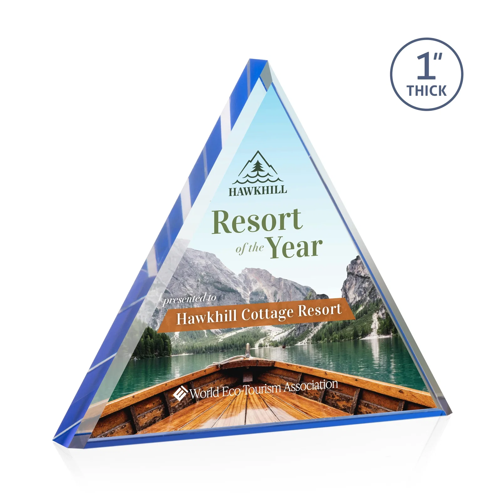 Personalized Acrylic Pyramid Award With Full-Edge Bevel for sales achievement awards